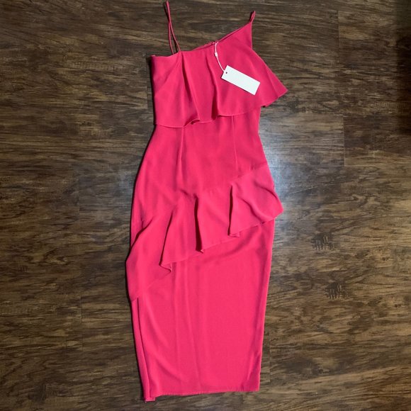 NWT Keepsake Pink No Love Midi Dress - size S - Picture 4 of 6